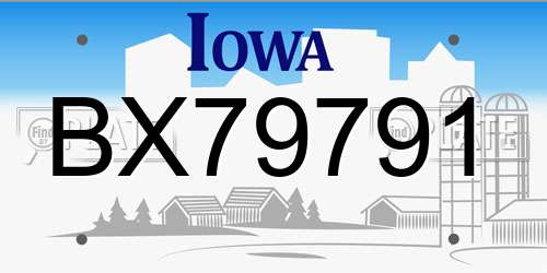 BX79791 Iowa License Plate