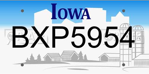 BXP5954 Iowa License Plate