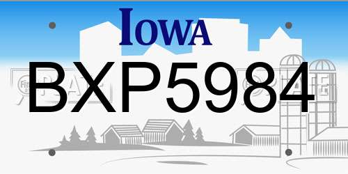 BXP5984 Iowa License Plate