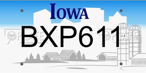 BXP611 Iowa License Plate