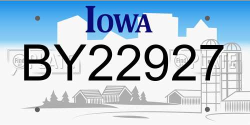 BY22927 Iowa License Plate