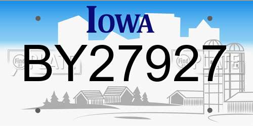 BY27927 Iowa License Plate