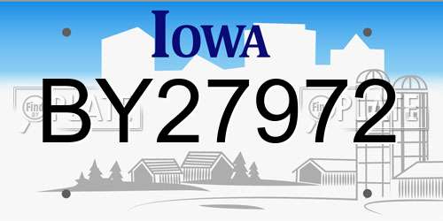 BY27972 Iowa License Plate