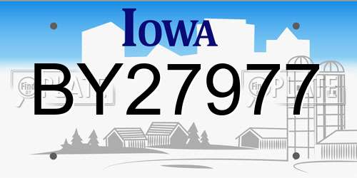 BY27977 Iowa License Plate