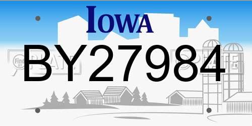 BY27984 Iowa License Plate