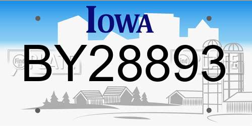 BY28893 Iowa License Plate