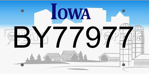 BY77977 Iowa License Plate