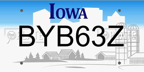 BYB63Z Iowa License Plate