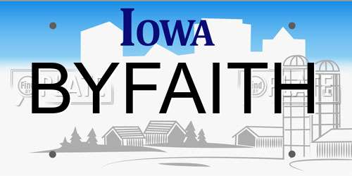BYFAITH Iowa License Plate