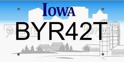 BYR42T Iowa License Plate