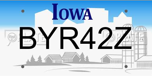 BYR42Z Iowa License Plate