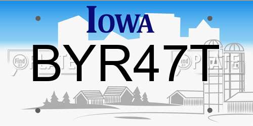 BYR47T Iowa License Plate