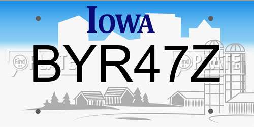 BYR47Z Iowa License Plate