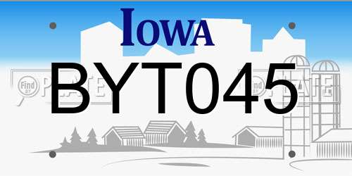 BYT045 Iowa License Plate