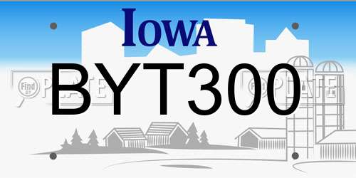 BYT300 Iowa License Plate