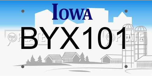 BYX101 Iowa License Plate