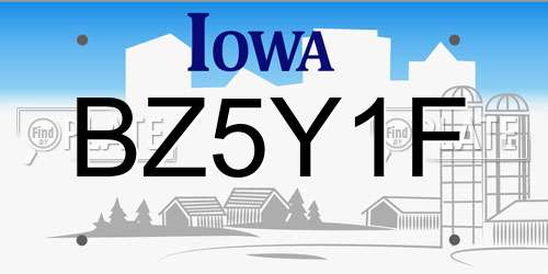 BZ5Y1F Iowa License Plate