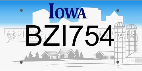 BZI754 Iowa License Plate