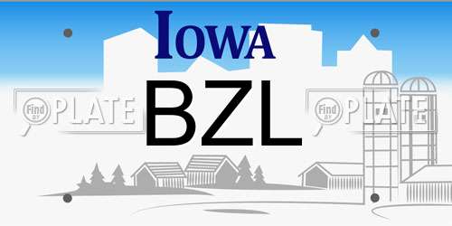 BZL Iowa License Plate