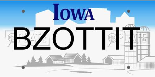 BZOTTIT Iowa License Plate