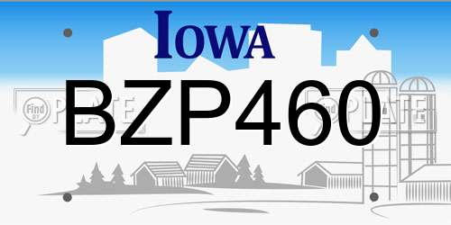BZP460 Iowa License Plate