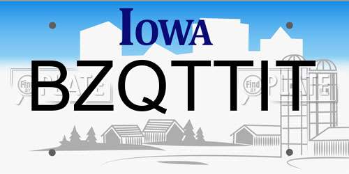 BZQTTIT Iowa License Plate