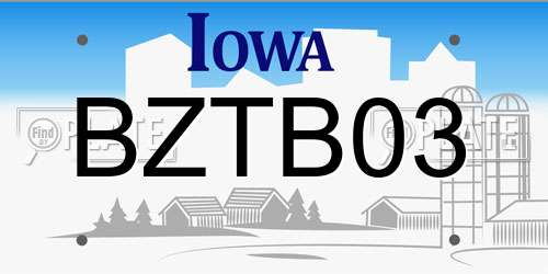 BZTB03 Iowa License Plate