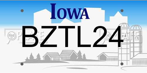 BZTL24 Iowa License Plate