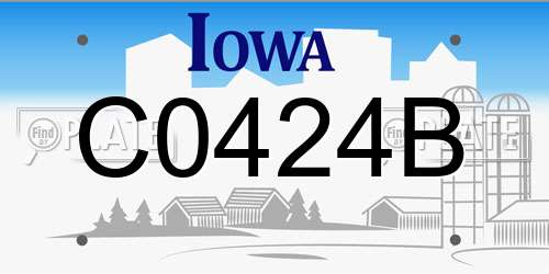 C0424B Iowa License Plate