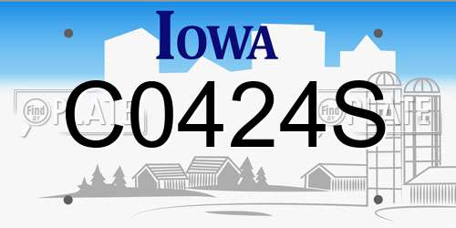 C0424S Iowa License Plate