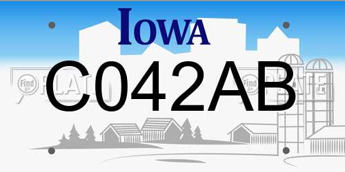 C042AB Iowa License Plate