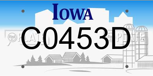 C0453D Iowa License Plate