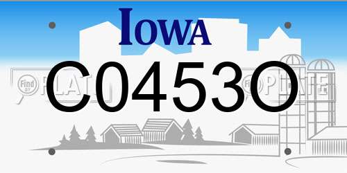 C0453O Iowa License Plate