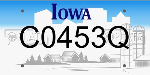 C0453Q Iowa License Plate