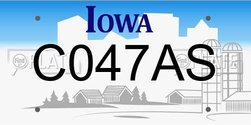 C047AS Iowa License Plate
