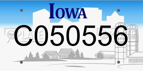 C050556 Iowa License Plate