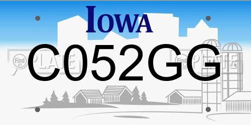 C052GG Iowa License Plate
