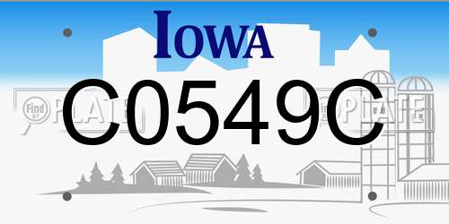 C0549C Iowa License Plate