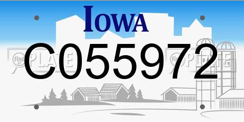 C055972 Iowa License Plate