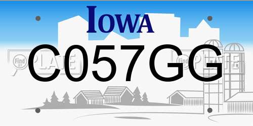 C057GG Iowa License Plate