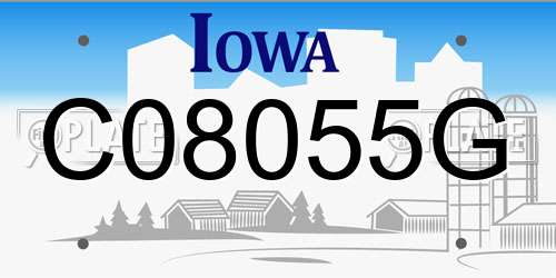 C08055G Iowa License Plate