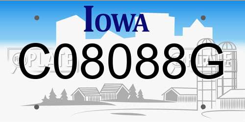 C08088G Iowa License Plate