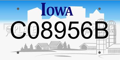 C08956B Iowa License Plate