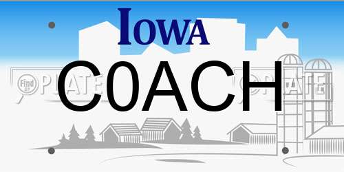 C0ACH Iowa License Plate