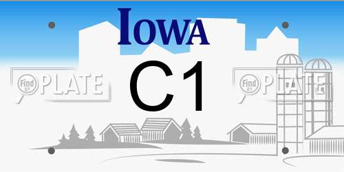 C1 Iowa License Plate