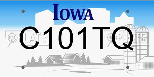 C101TQ Iowa License Plate