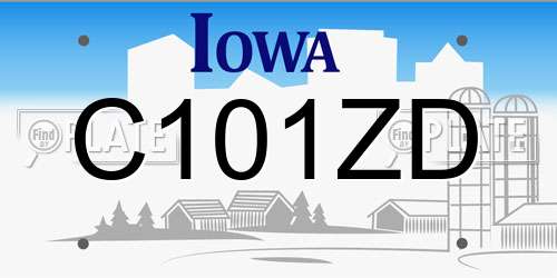 C101ZD Iowa License Plate
