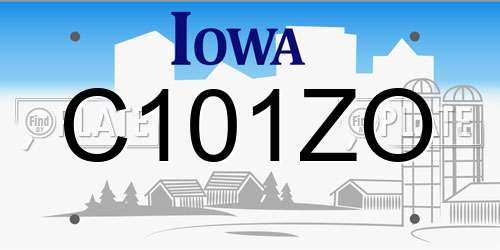 C101ZO Iowa License Plate
