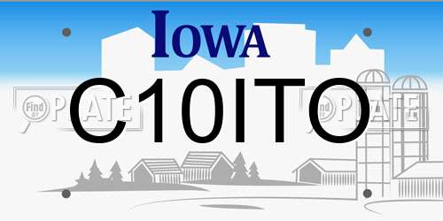 C10ITO Iowa License Plate