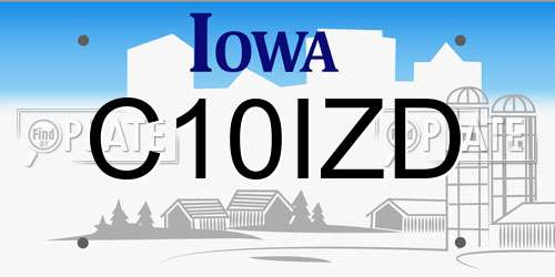 C10IZD Iowa License Plate